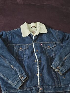 Levi's Dark Blue Denim Sherpa Collar Jacket